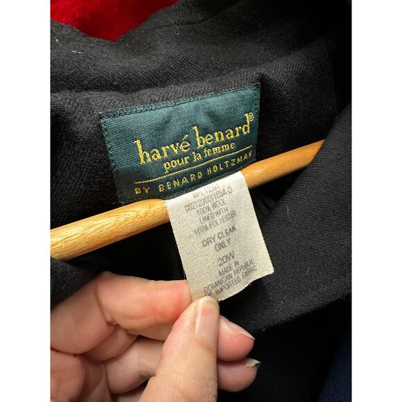 Harve Bernard Vintage Black Light Weight Wool Plus Size Coat 20 W - Picture 9 of 9
